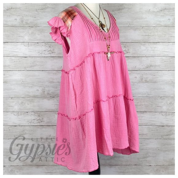 POL Baby Doll Grunge Double Gauze Mini Dress - Picture 11 of 14